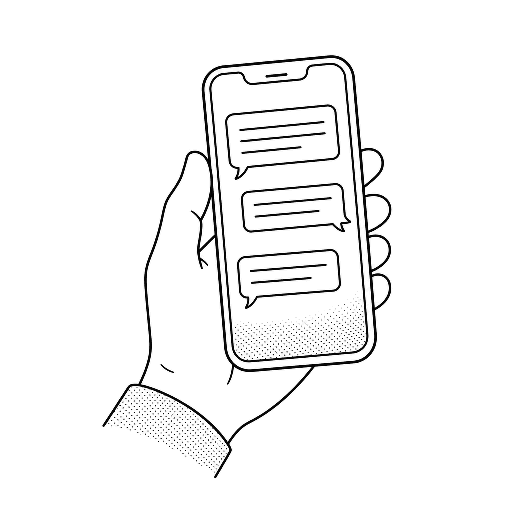 A phone displaying live translated captions